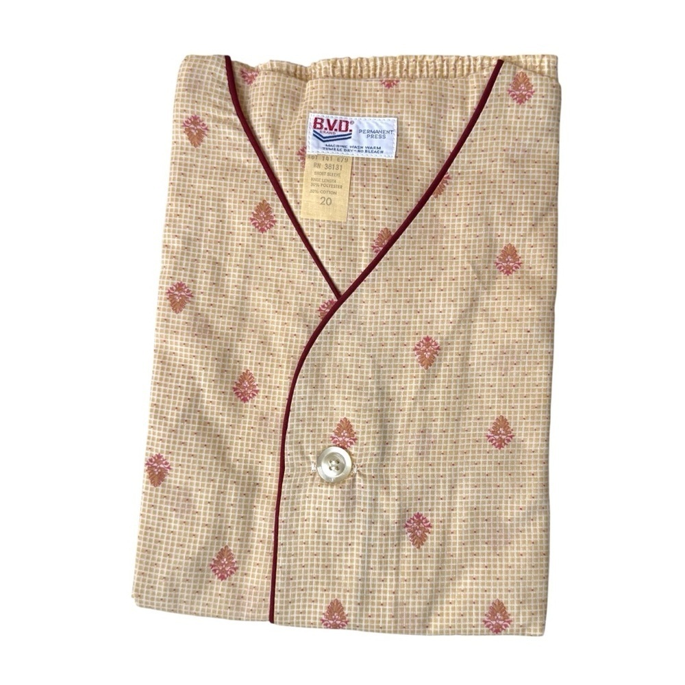 BVD Fruit of The Loom Boys 2 Piece Pajama Set Size 20 Permanent Press Vintage - Picture 1 of 7
